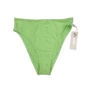 Frankies Bikinis Jasper Swim Bikini Bottom Mint Green Floral Eyelet